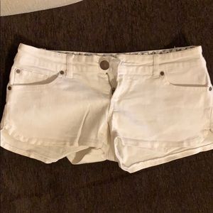 White mini shorts